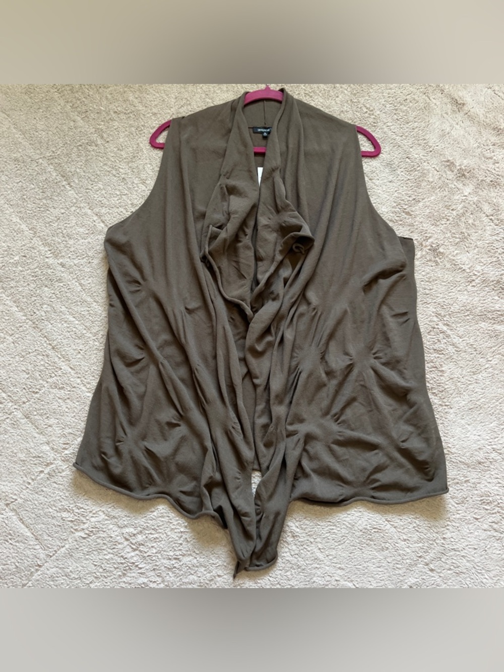 NWT Lafayette 148 Lagenlook Draped Vest Preppy Boho Quiet Luxury Cottage Sz XL